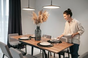 4-room HDB Kitchen Design With Cozy Dining Area