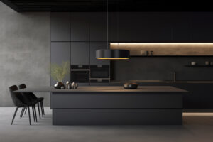Matte black kitchen